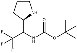 Carbamic acid,N-[2,2,2-trifluoro-1-(2R)-2-pyrrolidinylethyl]-, 1,1-dimethylethy… Structure