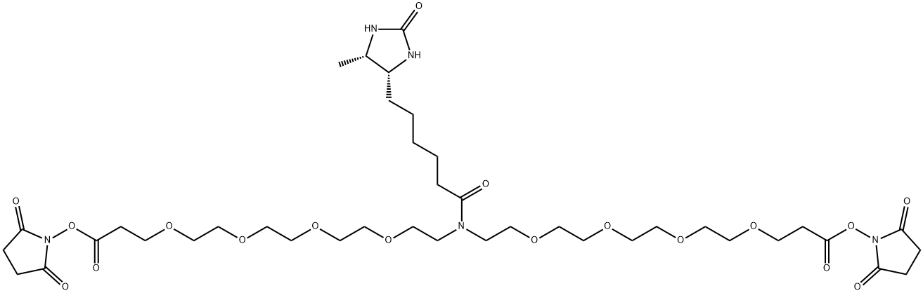 N-Desthiobiotin-N-bis(PEG4-NHS ester) Structure