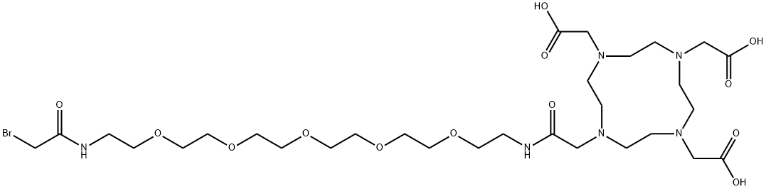 Bromoacetamido-PEG5-DOTA Structure