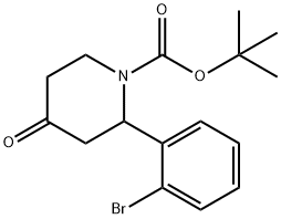 1-Piperidinecarboxylic acid, 2-(2-bromophenyl)-4-oxo-, 1,1-dimethylethyl ester Structure