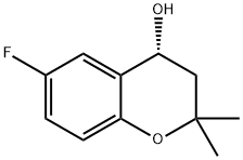 2H-1-Benzopyran-4-ol, 6-fluoro-3,4-dihydro-2,2-dimethyl-, (4R)- 구조식 이미지