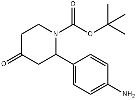 1-Piperidinecarboxylic acid, 2-(4-aminophenyl)-4-oxo-, 1,1-dimethylethyl ester Structure