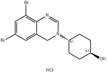 4-(6,8-dibromo-3,4-dihydroquinazolin-3-yl)-cyclohexanol hydrochloride Structure