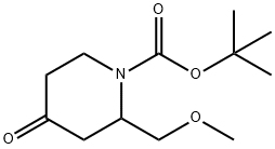 1-Piperidinecarboxylic acid, 2-(methoxymethyl)-4-oxo-, 1,1-dimethylethyl ester 구조식 이미지