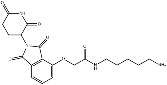 Acetamide, N-(5-aminopentyl)-2-[[2-(2,6-dioxo-3-piperidinyl)-2,3-dihydro-1,3-dioxo-1H-isoindol-4-yl]oxy]- 구조식 이미지