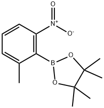 1,3,2-Dioxaborolane, 4,4,5,5-tetramethyl-2-(2-methyl-6-nitrophenyl)- Structure