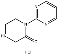 2-Piperazinone, 1-(2-pyrimidinyl)-, hydrochloride (1:2) Structure