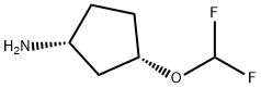 Cyclopentanamine, 3-(difluoromethoxy)-, (1R,3S)- Structure