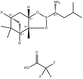 4,6-Methano-1,3,2-benzodioxaborole-2-methanamine, hexahydro-3a,8,8-trimethyl-α-(2-methylpropyl)-, (αS,3aR,4R,6R,7aS)-, 2,2,2-trifluoroacetate (1:1) Structure