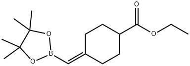 Cyclohexanecarboxylic acid, 4-[(4,4,5,5-tetramethyl-1,3,2-dioxaborolan-2-yl)methylene]-, ethyl ester Structure