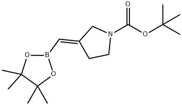 1-Pyrrolidinecarboxylic acid, 3-[(4,4,5,5-tetramethyl-1,3,2-dioxaborolan-2-yl)methylene]-, 1,1-dimethylethyl ester, (3E)- 구조식 이미지