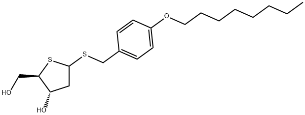 D-erythro-Pentofuranoside, [4-(octyloxy)phenyl]methyl 2-deoxy-1,4-dithio- Structure