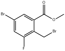 Benzoic acid, 5-bromo-2-(bromomethyl)-3-fluoro-, methyl ester Structure