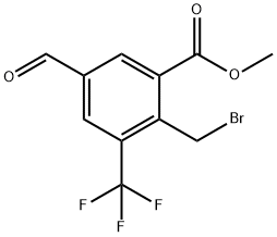 Benzoic acid, 2-(bromomethyl)-5-formyl-3-(trifluoromethyl)-, methyl ester Structure