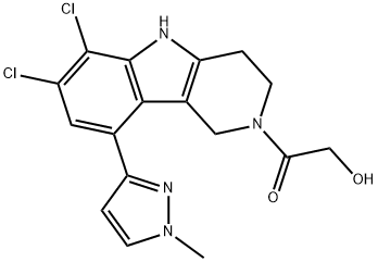 Ethanone, 1-?[6,?7-?dichloro-?1,?3,?4,?5-?tetrahydro-?9-?(1-?methyl-?1H-?pyrazol-?3-?yl)?-?2H-?pyrido[4,?3-?b]?indol-?2-?yl]?-?2-?hydroxy- Structure