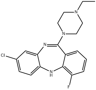 5H-Dibenzo[b,e][1,4]diazepine, 8-chloro-11-(4-ethyl-1-piperazinyl)-4-fluoro- 구조식 이미지