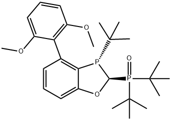 di-tert-butyl((2S,3S)-3-(tert-butyl)-4-(2,6-dimethoxyphenyl)-2,3-dihydrobenzo[d][1,3]oxaphosphol-2-yl)phosphine oxide Structure