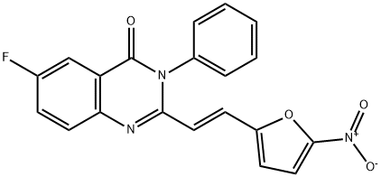 4(3H)-Quinazolinone, 6-fluoro-2-[(1E)-2-(5-nitro-2-furanyl)ethenyl]-3-phenyl- 구조식 이미지