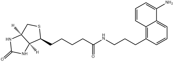 1H-Thieno[3,4-d]imidazole-4-pentanamide, N-[3-(5-amino-1-naphthalenyl)propyl]hexahydro-2-oxo-, (3aS,4S,6aR)- Structure