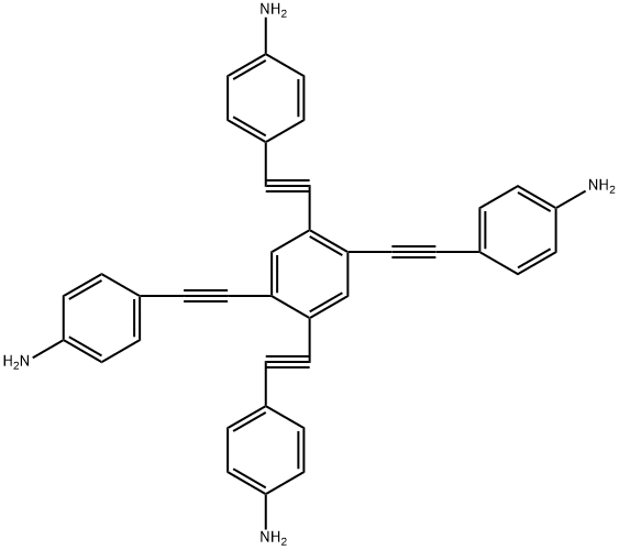 4,4',4'',4'''-[Benzene-1,2,4,5-tetrayltetrakis(ethyne-2,1-diyl)]tetraaniline Structure