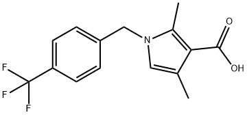 1H-Pyrrole-3-carboxylic acid, 2,4-dimethyl-1-[[4-(trifluoromethyl)phenyl]methyl]- Structure