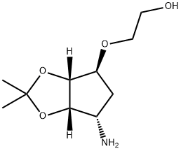 Ethanol, 2-[[(3aR,4S,6S,6aS)-6-aminotetrahydro-2,2-dimethyl-4H-cyclopenta-1,3-dioxol-4-yl]oxy]- 구조식 이미지