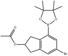 2-Acetoxy-5-bromoindane-7-boronic acid pinacol ester Structure