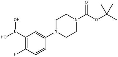 (5-{4-[(tert-Butoxy)carbonyl]piperazin-1-yl}-2-fluorophenyl)boronic acid Structure