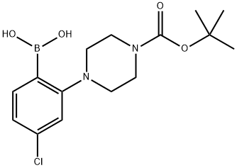 (2-{4-[(tert-Butoxy)carbonyl]piperazin-1-yl}-4-chlorophenyl)boronic acid Structure