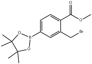 Methyl 2-(bromomethyl)-4-(tetramethyl-1,3,2-dioxaborolan-2-yl)benzoate 구조식 이미지