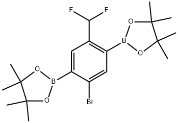 5-Bromo-2-(difluoromethyl)-1,4-phenylenediboronic acid pinacol ester Structure