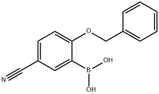 2-(Benzyloxy)-5-cyanophenylboronic acid Structure