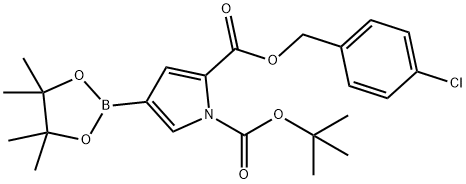 N-BOC-2-(4-chlorobenzyloxycarbonyl)pyrrole-4-boronic acid pinacol ester Structure
