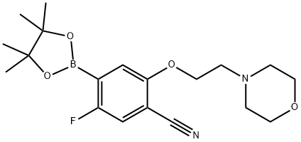 5-Fluoro-2-[2-(morpholin-4-yl)ethoxy]-4-(tetramethyl-1,3,2-dioxaborolan-2-yl)benzonitrile Structure