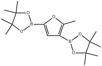 4,4,5,5-Tetramethyl-2-[5-methyl-4-(4,4,5,5-tetramethyl-1,3,2-dioxaborolan-2-yl)furan-2-yl]-1,3,2-dioxaborolane Structure