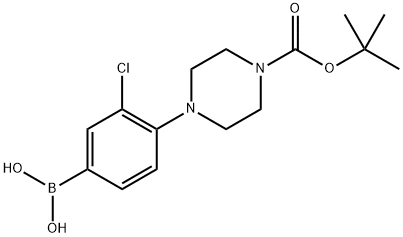 4-(4-BOC-Piperazino)-3-chlorophenylboronic acid Structure