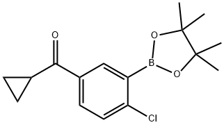 2-Chloro-5-(cyclopropanecarbonyl)phenylboronic acid pinacol ester Structure