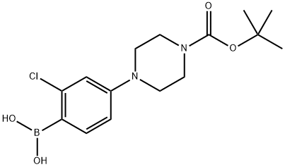 4-(4-BOC-Piperazino)-2-chlorophenylboronic acid Structure