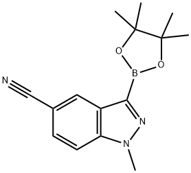 1-Methyl-3-(4,4,5,5-tetramethyl-1,3,2-dioxaborolan-2-yl)-indazole-5-carbonitrile Structure