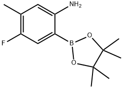 2-Amino-5-fluoro-4-methylphenylboronic acid, pinacol ester 구조식 이미지