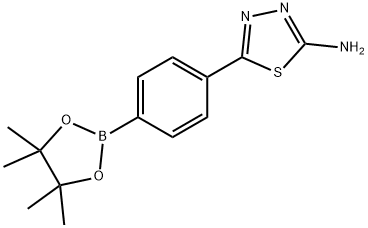 5-(4-(4,4,5,5-tetramethyl-1,3,2-dioxaborolan-2-yl)phenyl)-1,3,4-thiadiazol-2-amine Structure