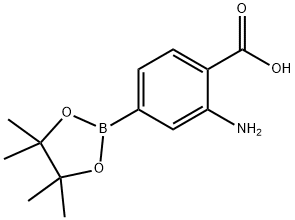 2-Amino-4-(tetramethyl-1,3,2-dioxaborolan-2-yl)benzoic acid Structure