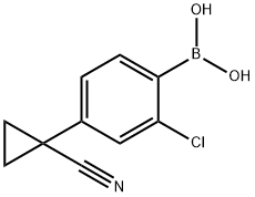 2-Chloro-4-(1-cyanocyclopropyl)phenyl]boronic acid 구조식 이미지