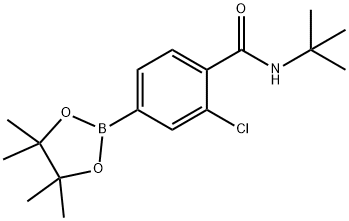 N-tert-Butyl-2-chloro-4-(tetramethyl-1,3,2-dioxaborolan-2-yl)benzamide 구조식 이미지