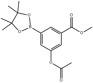 3-Acetoxy-5-(methoxycarbonyl)phenylboronic acid pinacol ester 구조식 이미지