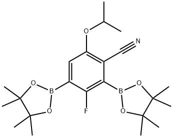 4-Cyano-2-fluoro-5-isopropoxyphenyl-1,3-diboronic acid, pinacol ester 구조식 이미지