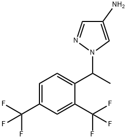 1-(1-(2,4-bis(trifluoromethyl)phenyl)ethyl)-1H-pyrazol-4-amine Structure