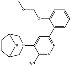 3-Pyridazinamine, 4-(3,8-diazabicyclo[3.2.1]oct-3-yl)-6-[2-(methoxymethoxy)phenyl]- Structure