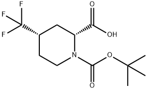 (2R,4S)-4-Trifluoromethyl-piperidine-1,2-dicarboxylic acid 1-tert-butyl ester 구조식 이미지