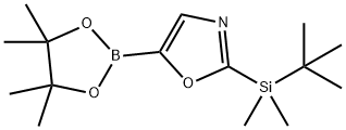 2-(tert-Butyl-dimethyl-silanyl)-oxazole-5-boronic acdi picol ester Structure